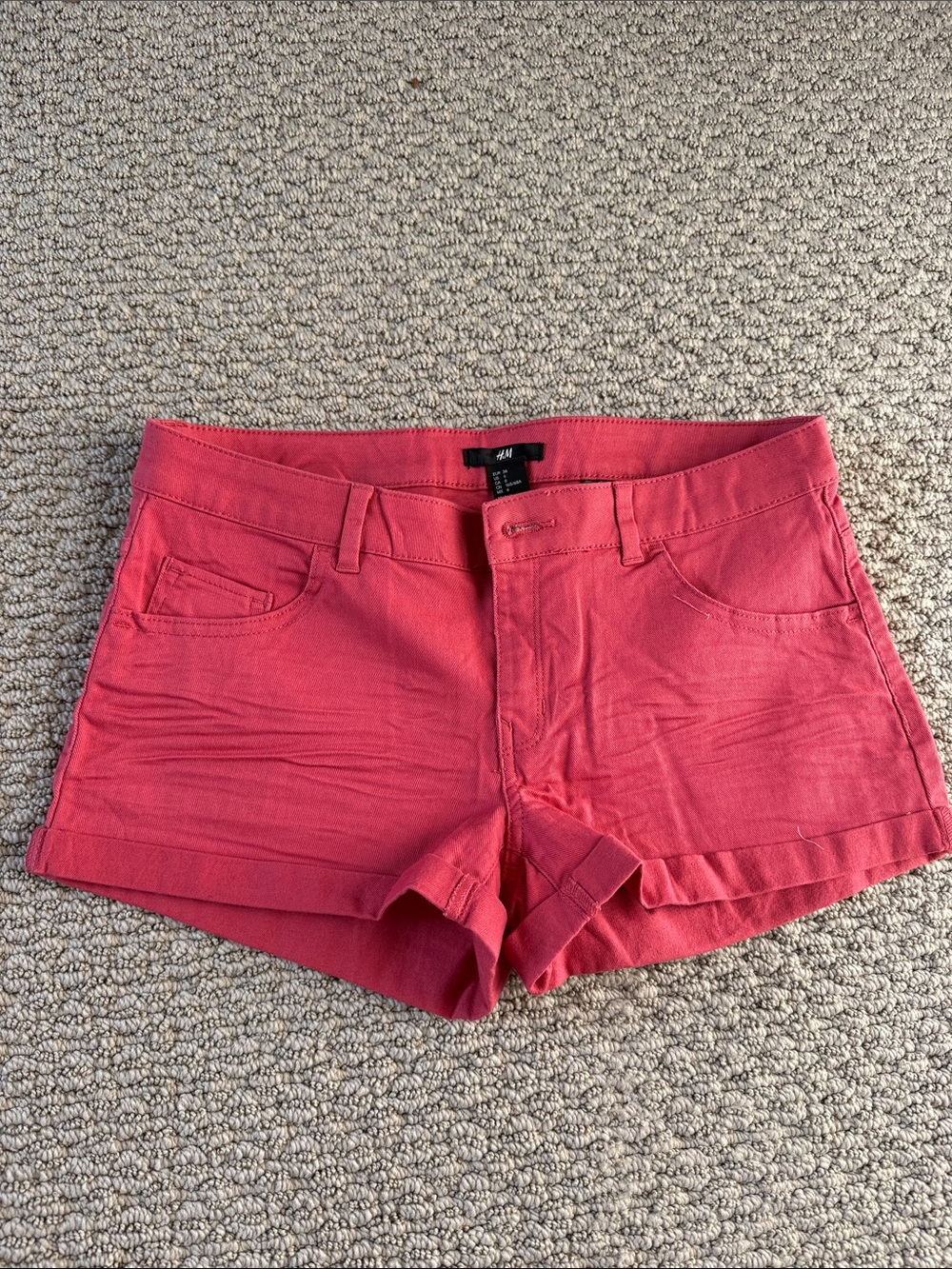 H&M Coral Pink Denim-Style Women’s Shorts